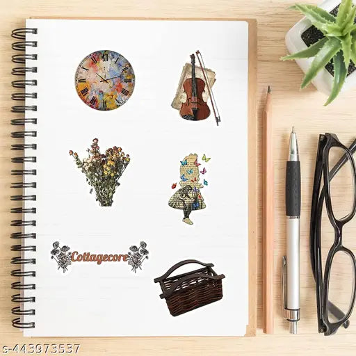 Titu Ki Baatein 50 PCS Cute Vintage Stickers - Vinyl Stickers for Water Bottle Laptop Skateboard Phone - Wateproof Retro Sticker for Girls Boys, Self-Adhesive