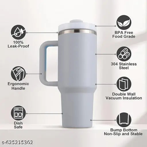 SALE PRICE LIVE!! 1200ml Insulated Tumbler with Steel Straw Bottle Lid Stainless Steel Bottles for Hot & Cold Coffee Mug thermosteel Travel Office Gym Sipper Water Bottle for Adults Gift for Man Women Girls