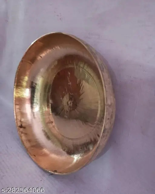 Pure Bronze Kansa Bowl Katori Pudding Plate for Serving Food, Tableware(Kansi, Gold - Volume-500 ML) - 1 Piece