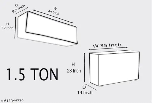 Split Ac Cover With Indoor and Outdoor Unit for 1.5 Ton Capacity Water Resistance & DustProof (Blue Leaf)