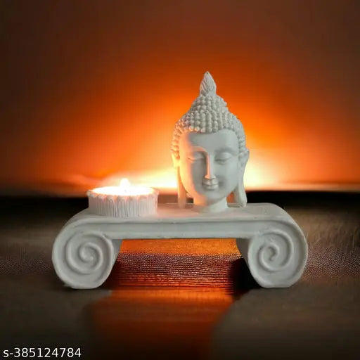 GLOBAL AROMA Buddha Head Statue tealight Candle Holder for Home Decor