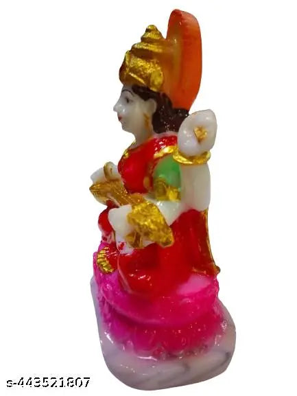 Saraswati Idol Statue for Home Decor for Diwali Temple_ Multicolor