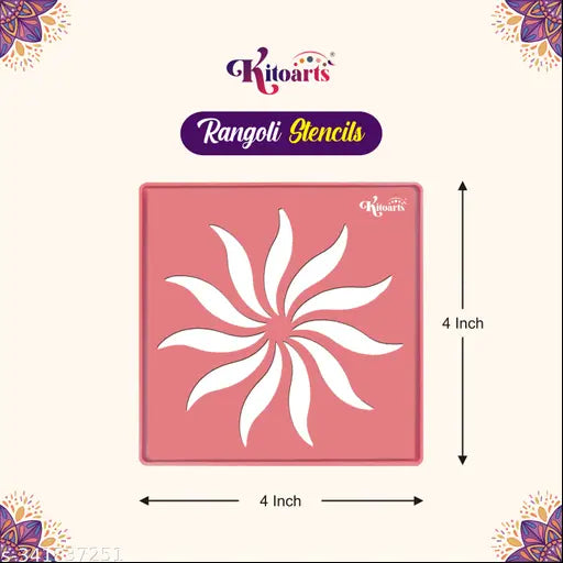 Kitoarts Rangoli Stencils, Kolam Stencils, Rangoli Tools, Stencils for Craft and Art, Rangoli Kit, Rangoli Making Tools Kit, Rangoli Maker, Rangoli Stencils for Door Entrance, Muggu Stencils For Floor