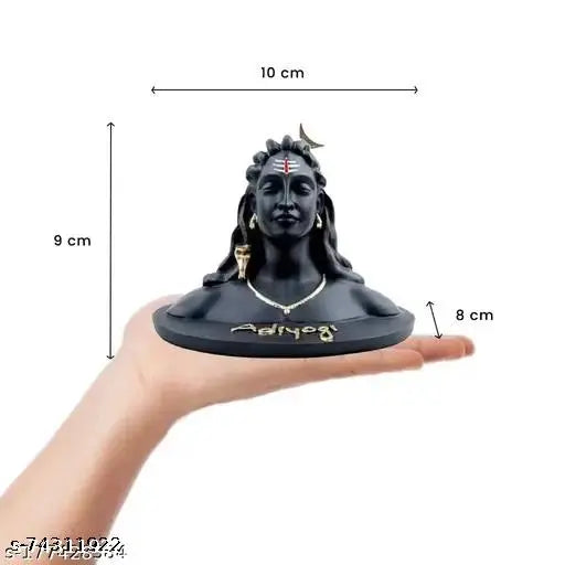 Adhiyogi Statue | Shiva Idol | Shiv ji Car Dashboard Idol, Black, 1 Piece Idols & Figurines