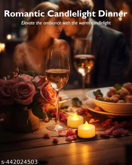 Acrylic Led Tea Light Candle For Home Decoration 6 Piece, Yellow,