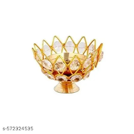 Pooja Special Crystal Pancharti Diya | 5 Jyoti Deep