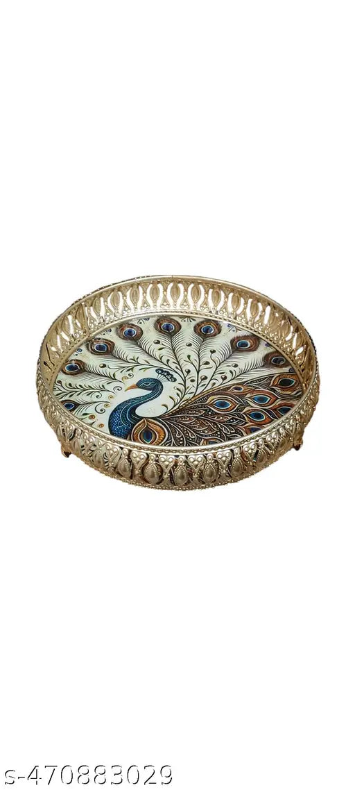 Stylish tray peacock
