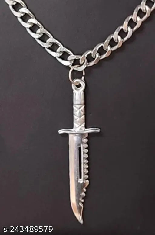 Classy Men Silver Silver Plated Chain With Pendant (Pack-1)