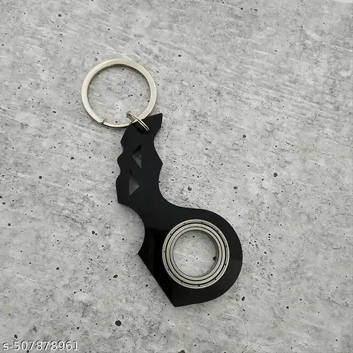 Trendy spinner keychain Black keyrambit