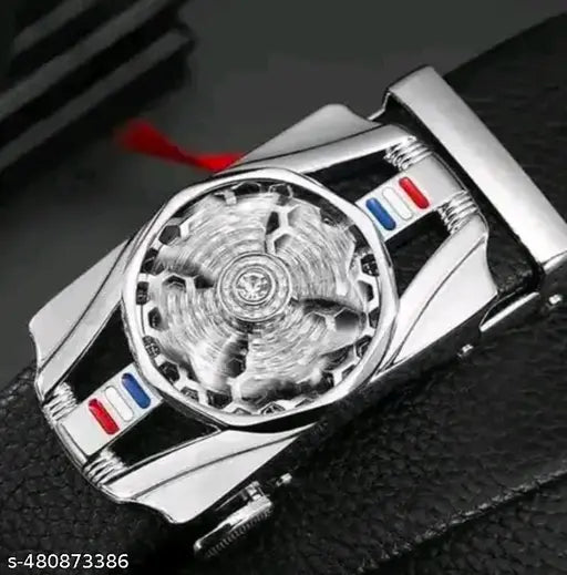 Belt for mens,  combo pack of 2 belts. Silver and gold buckles set, formal and casual wear