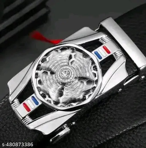 Belt for mens,  combo pack of 2 belts. Silver and gold buckles set, formal and casual wear