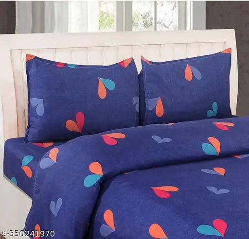 Softech  1 Double  Bedsheet with 2 Pillow Covers Long Lasting & Wrinkle Free With Size of  228X228 cm