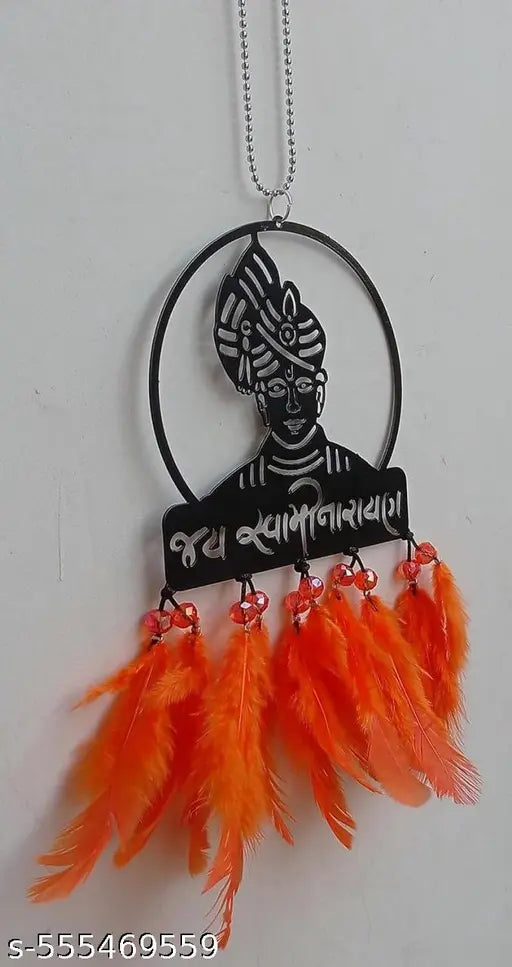 Acrylic Car Hanging Jay Swaminarayan  Ornament | Elevate Car, Home, Office & Garden Decor | Divine God Elegance | Dream Catcher Positive Vibes Mirror Decor Car Rear View Mirror Decoration Handmade Gift