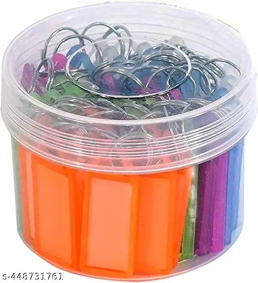 Keychains KeyRING Multicolor Keyring & Keychain with Name Key Tag Labels 50pc pack