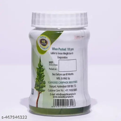 Kapoor | Organic & Original Bhimseni Camphor Jar || Bhimseni Camphor Flakes for Purifying & Pleasant Fragrance for Pooja & Hawan, 100gm Jar (Pack of 2)