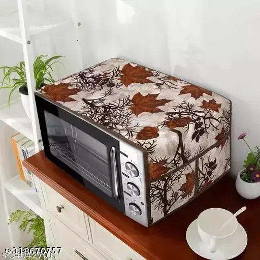 Crosmo International Printed Beige Microwave Oven Cover