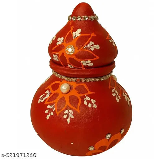 Handmade Decorative Terracotta Kalash | Traditional Earthen Pot for Pooja & Home Décor