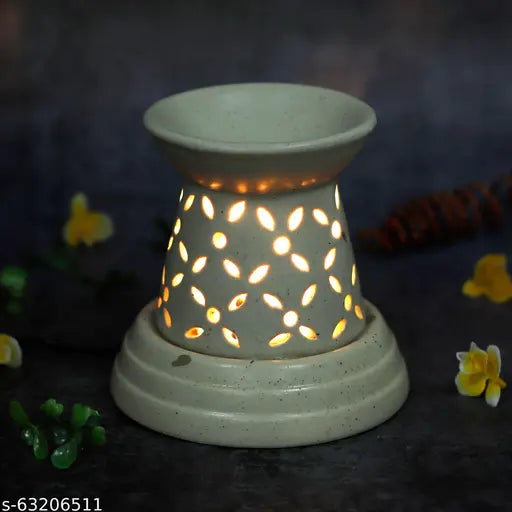 Kreative Homes Oil Diffuser for Home Fragrance and Decoration Antique Look Ceramic Electric Oil Diffuser for Multi Place Uses | Diffuser Air Fragrance Unique shaped for Office Home Decor Spa Living Room, Matki Shape Aroma Burner with Lightning Effects  (E