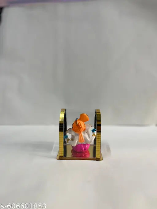 Lord Ganesha Idol in Golden Box | Ganpati Statue for Home & Car Dashboard  3 Inch