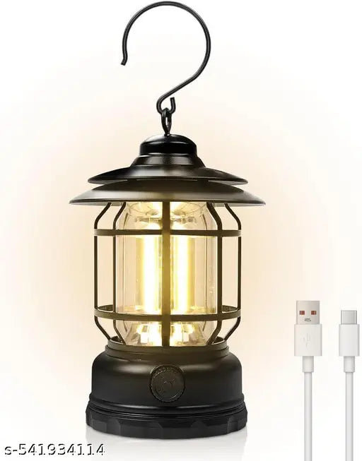 Crystal  Desk Lamp 3 Color Changing Mode Led Light, Bedroom Living Area Black Plastic Hanging Lantern  (19 cm X 10 cm, Pack of 1)