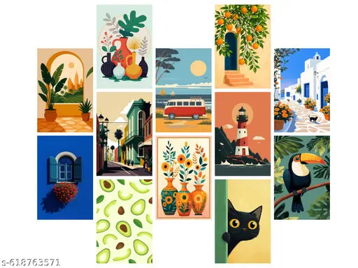 Aesthetic Cool Boho Wall Collage Kit || 12pcs (4×6inch)- Small