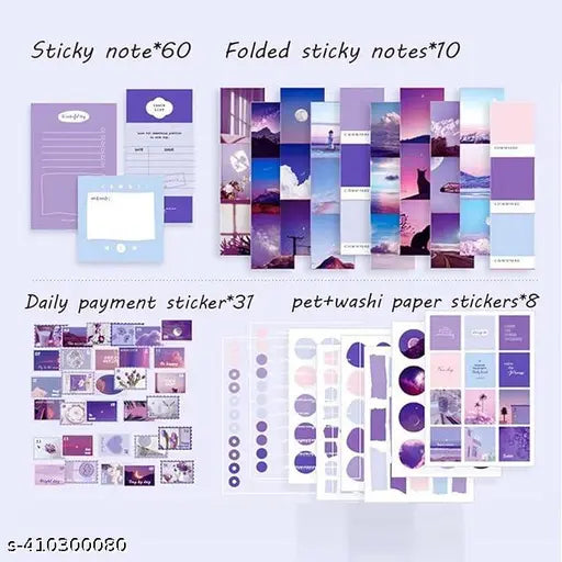 SOHAM Junk Journal & Scrapbook Kit: A6 Notebook, Stickers, DIY Set with Vintage Aesthetic & Creative Decor Journaling Supplies. Ideal Gift for Teens, Girls (Letter from The Moon, Purple)